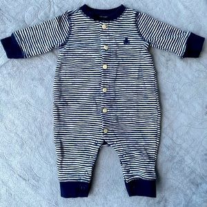 GAP Knitted navy/white striped bodysuit